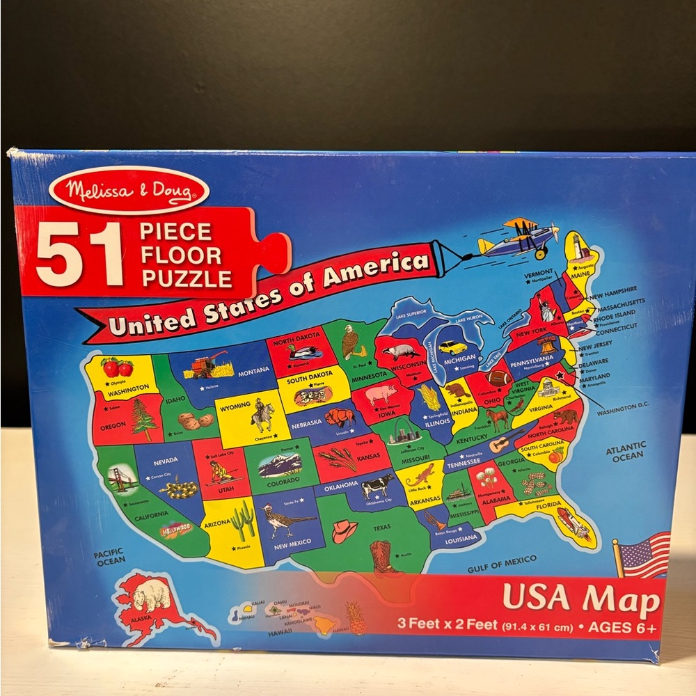 Melissa & Doug USA Map Puzzle - Bright Educational Fun